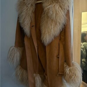 Charlotte Simone Daisy Coat Penny Lane Tan Faux Fur